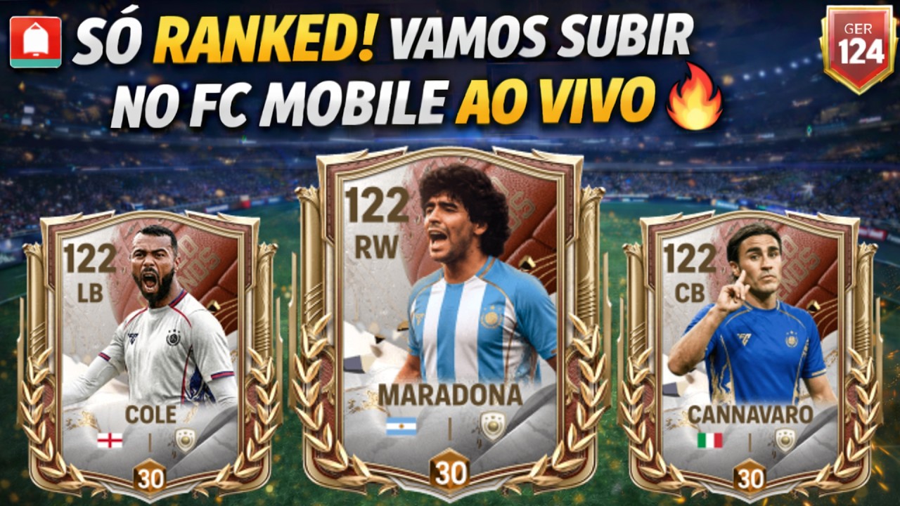 🚨 SÓ RANKED! VAMOS SUBIR NO FC MOBILE AO VIVO 🔥!!! PIX⚽!DC⚽!TTK⚽!INSTA⚽!ZAP