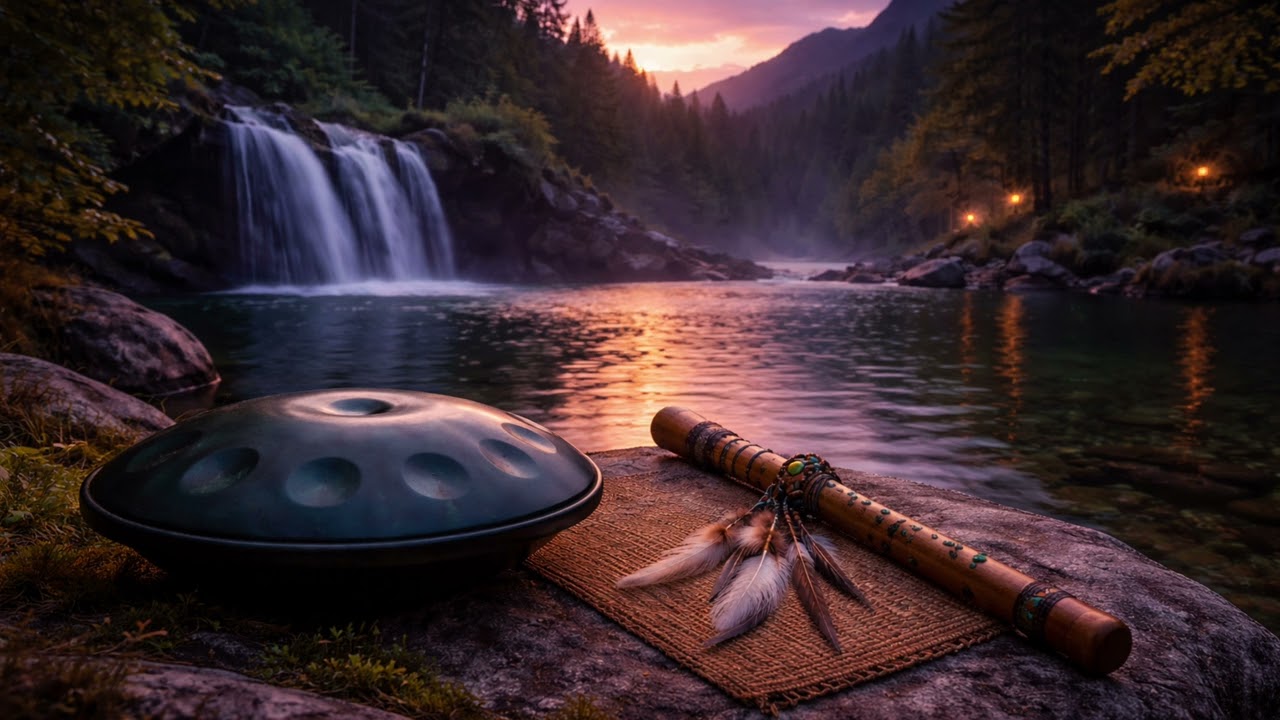 Hang Drum & Native Flute Meditation Music 30 min