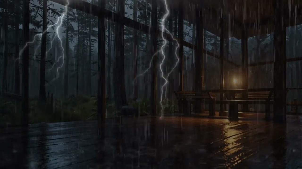 Rain Falling on a Glass Cabin Window | Ultimate Sleep Ambience & Relaxation