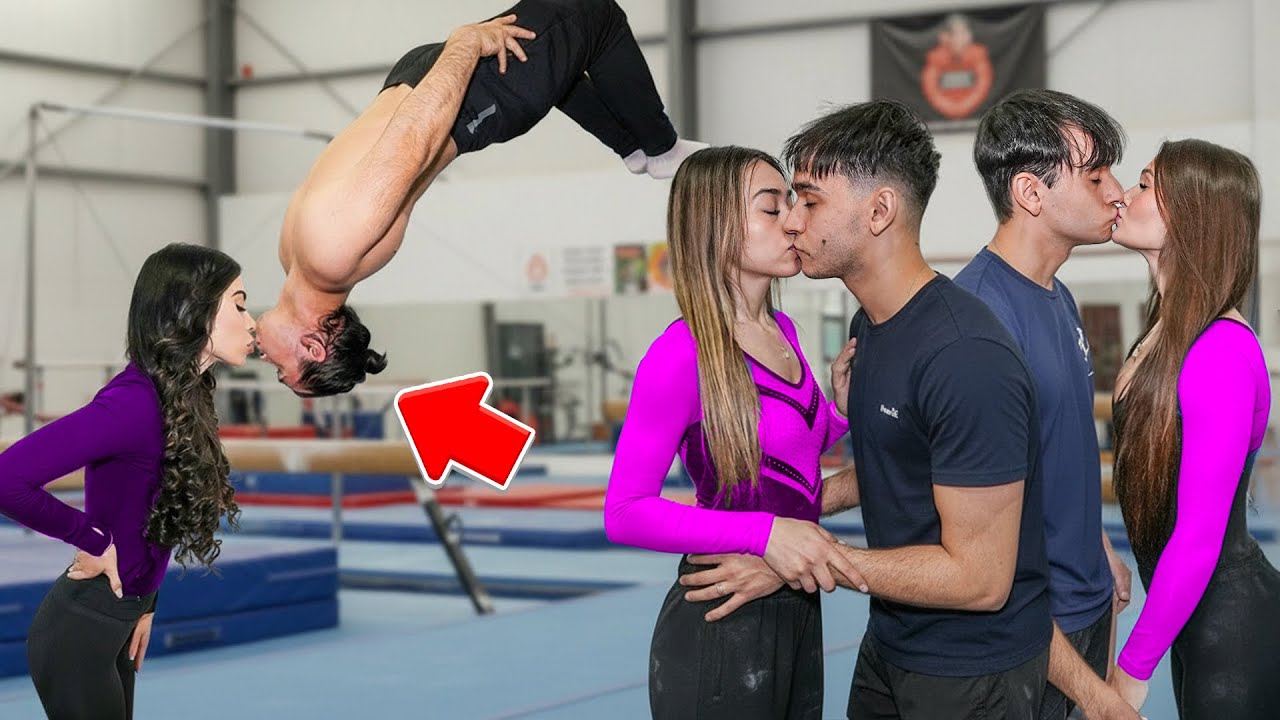 LAST TO STOP KISSING WINS! *Gymnastics Challenge* 