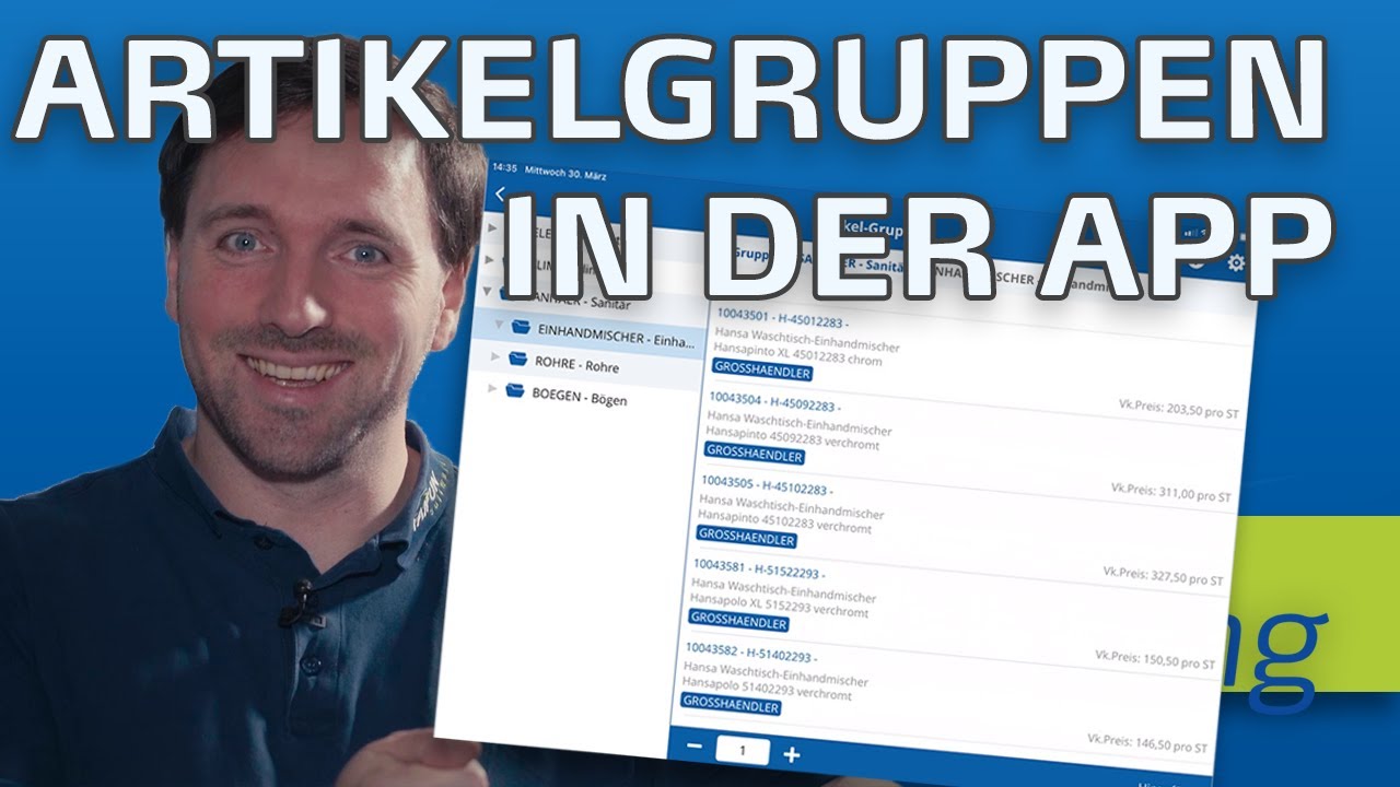 AUFTRÄGE schneller bearbeiten – ARTIKELGRUPPEN für die TAIFUN APP