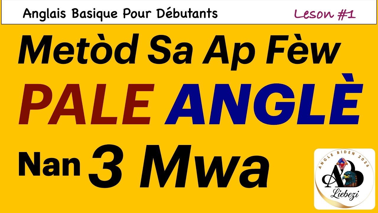 Leson #1 Aprann ti Teknik sa, wap k&ograve;manse pale Angl&egrave; depi Jodi a. #LearnEnglishCreole #learnenglish