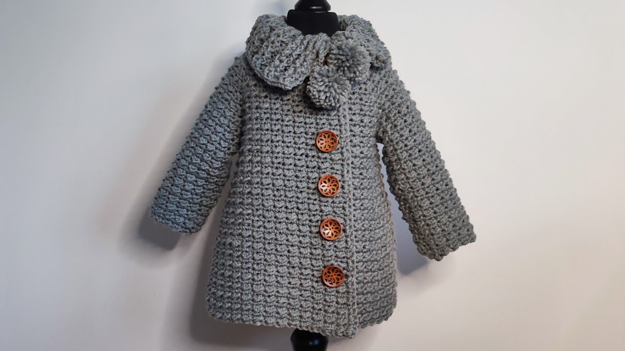 Crochet #59 How to crochet a girls coat 