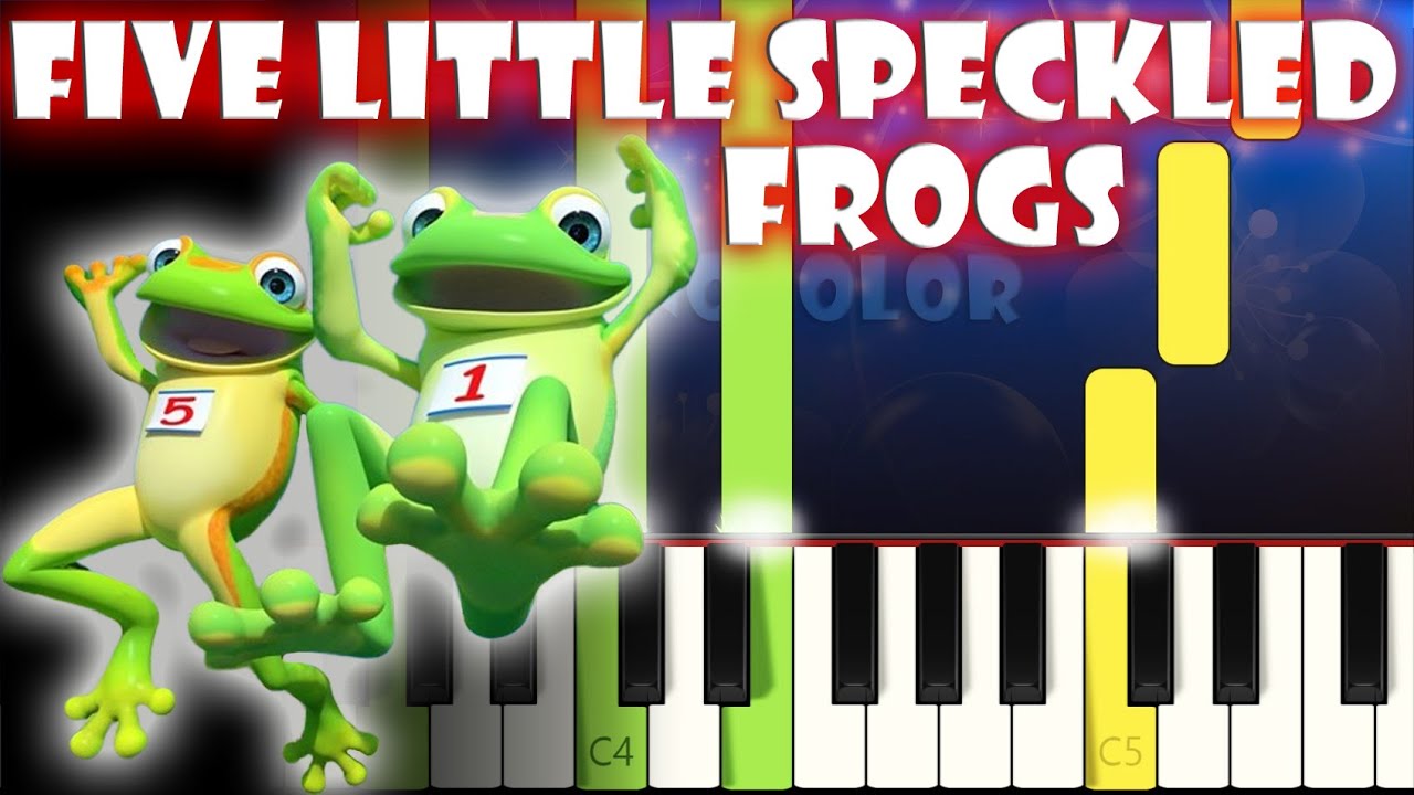 Five Little Speckled Frogs - Cocomelon Nursery Rhymes | Piano Tutorial | Karaoke