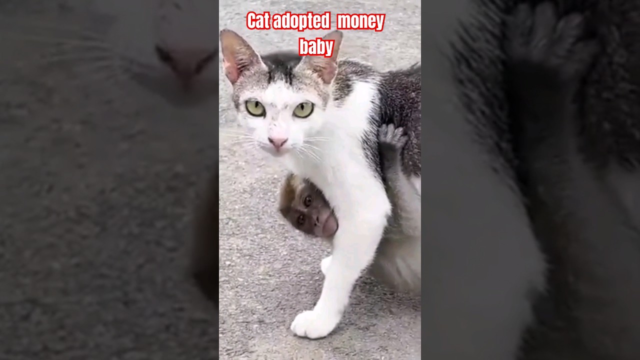 #cat and monkey love #animal #funny animals shorts @sharkshock-ru6yo