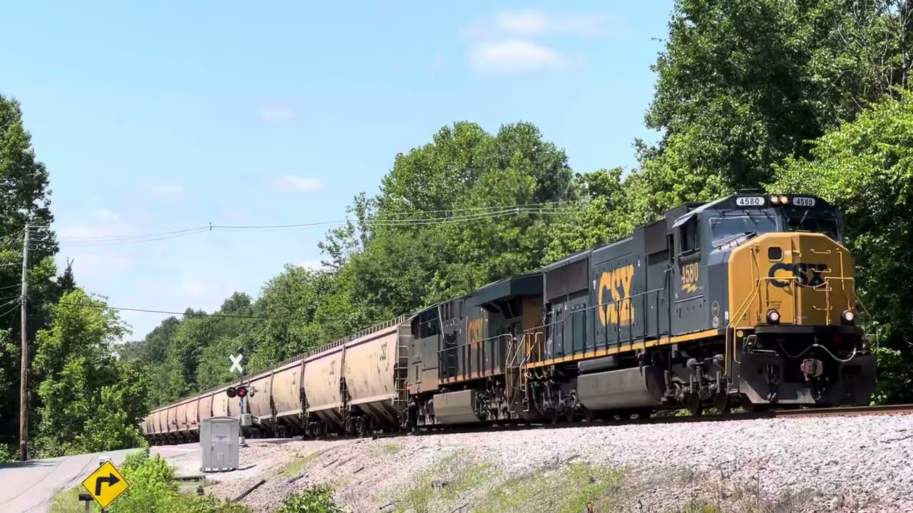 CSX SD70MACe 4580 w/ Hybrid K5LA Leads Grain Express G436-02 on 7/3/24