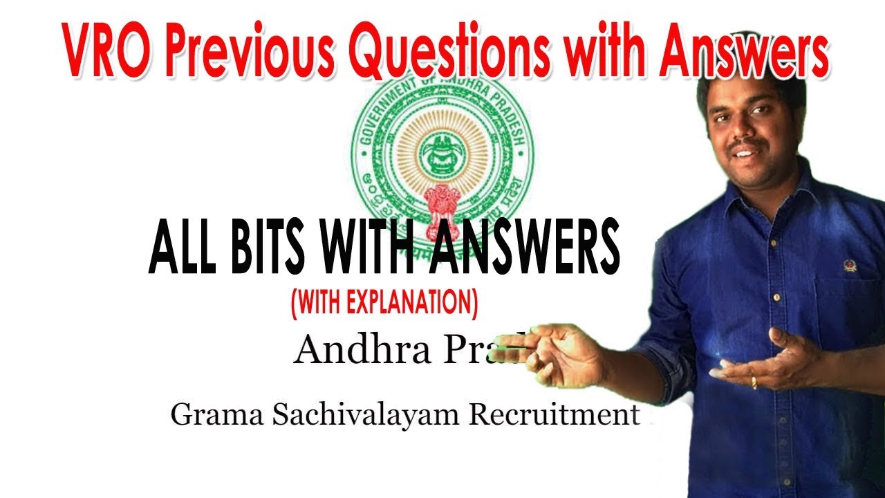 VRO Previous Questions with Answers - Part 01 | AP Gramasachivalayam 2020 | Purushotam Academy