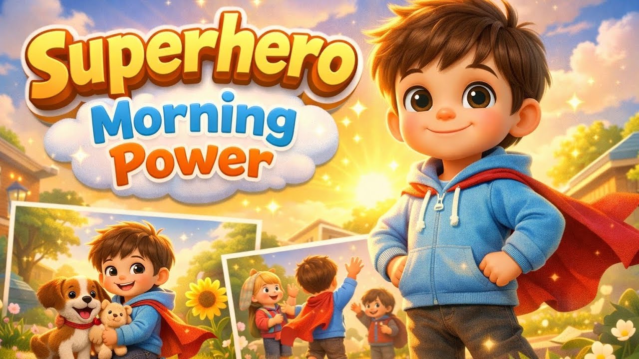 Superhero Morning Power! 🦸‍♂️✨ | Good Morning Song for Kids | Energetic Wake-Up Adventure
