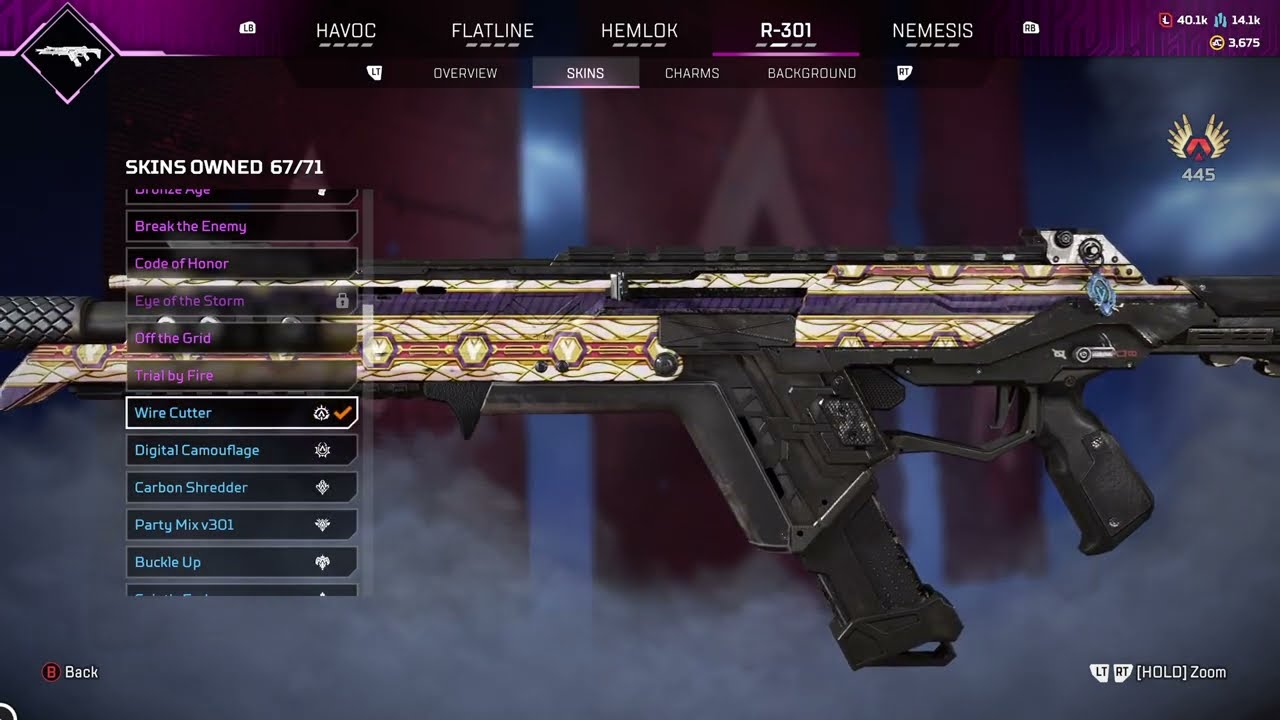 New Rare Skin for the R-301 (Wire Cutter), S19 Battle Pass. [Apex Legends - Highlight - Nov.23]
