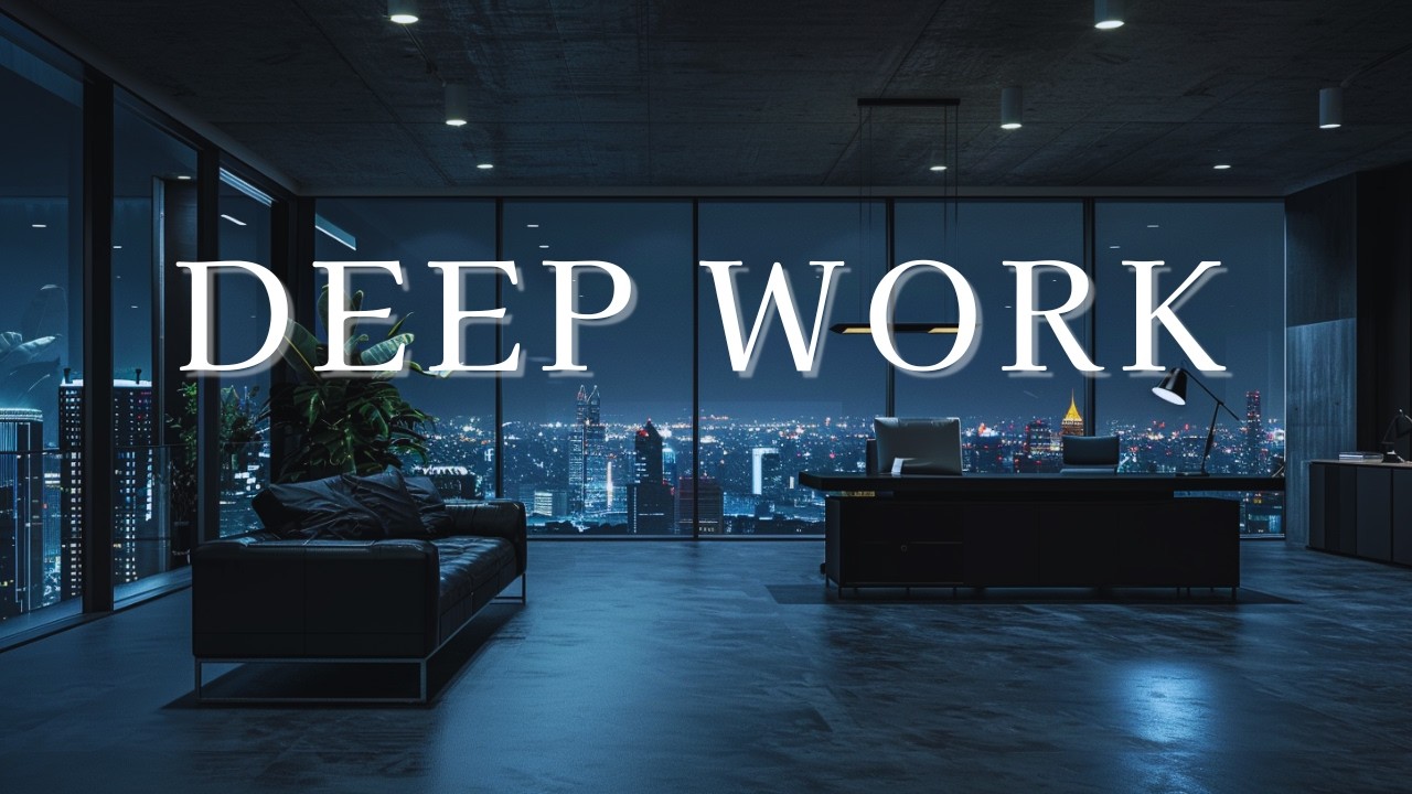Deep Work Music — Luxury Penthouse Night Office Ambience 3 Hours