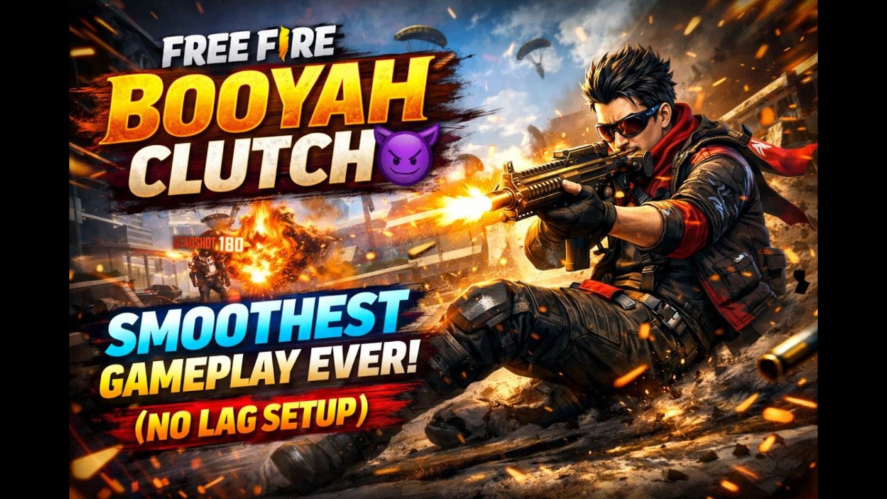 Free Fire Booyah Clutch 😈 Smoothest Gameplay Ever (No Lag Setup)