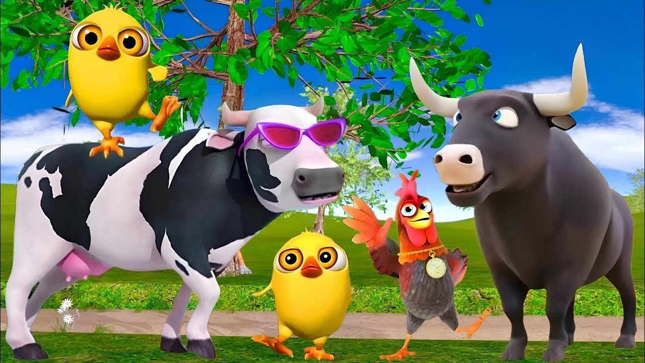 Toro vs Tractor 🚜🐂 | El Pollito Escapa en la Granja | 3D Farm Adventure