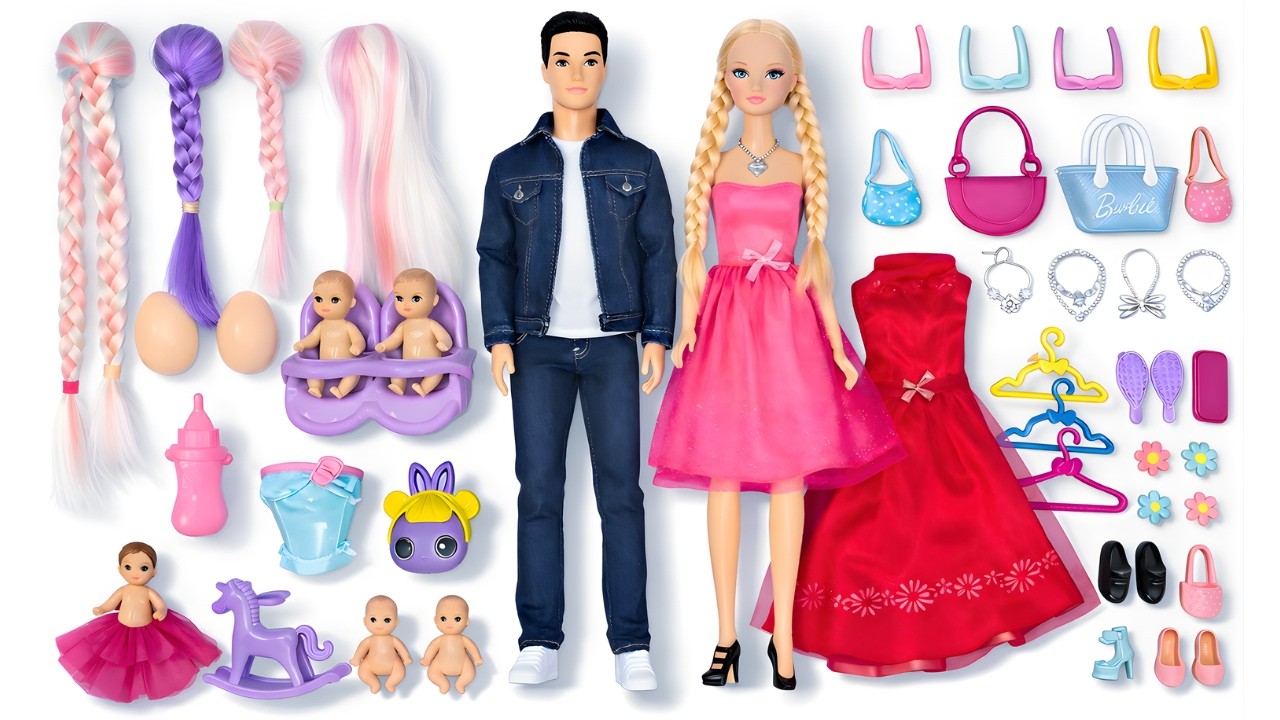 9 Minutes Satisfying with Unboxing Barbie Family Playset, Doll Dressup Doctor Set ASMR | Review Toys