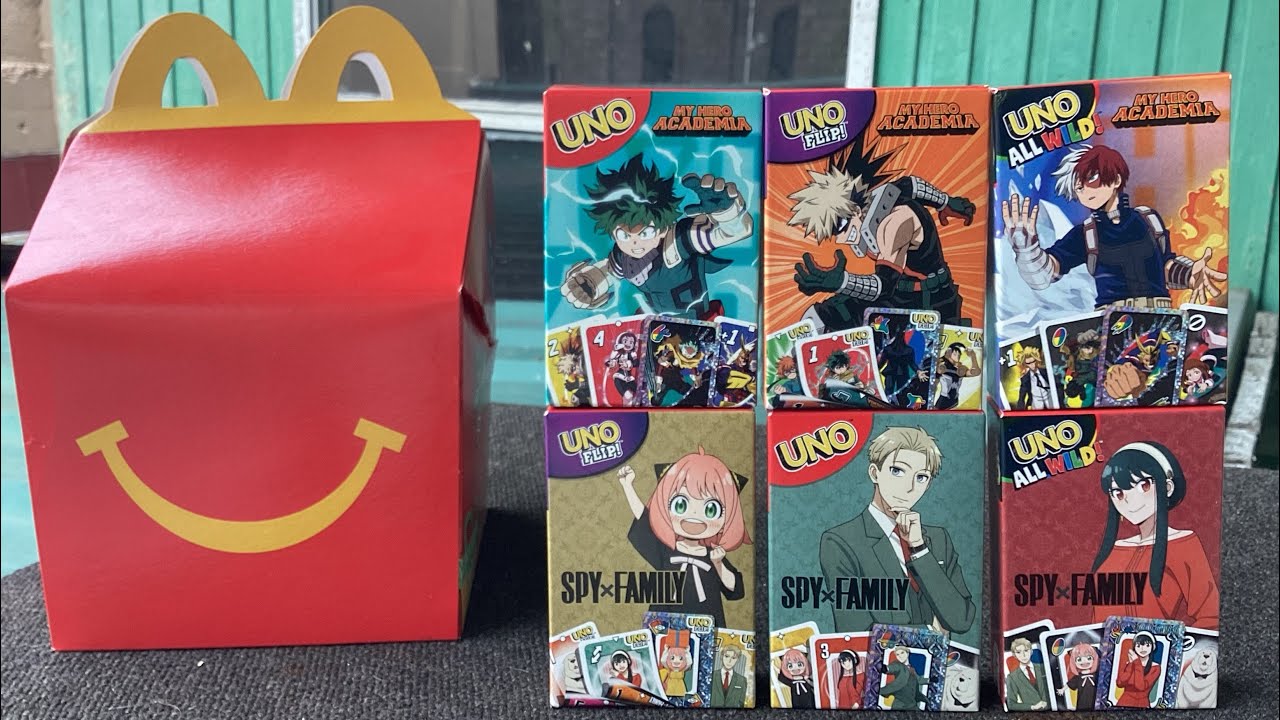 Uno x My Hero Academia x Spy x Family - McDonald’s Mattel (март 2026 г.)