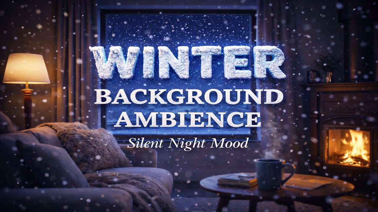 Winter Background Ambience | Cozy Interior & Calm Music | 10 Hours