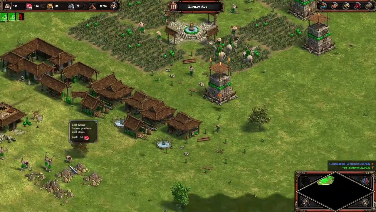 AOE DE - Yamato vs Sumeria: Hardest AI & Max game speed