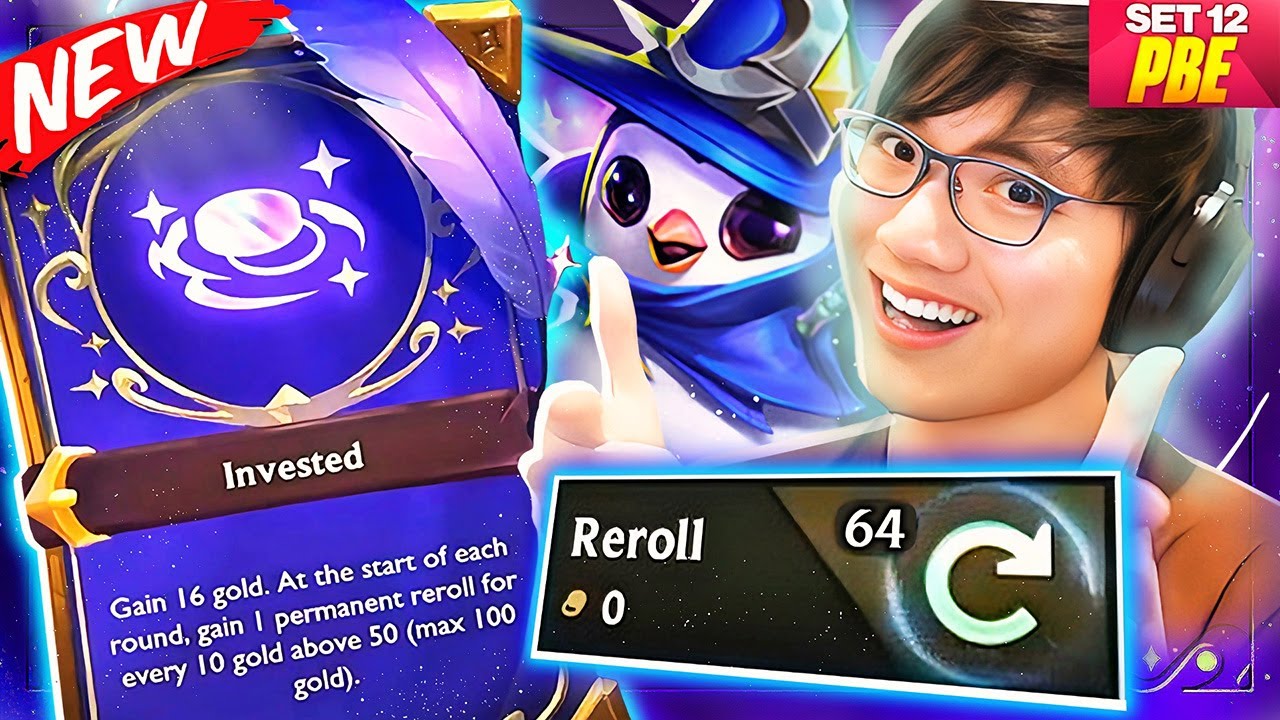 New Set 12 TFT Augment Gives Me 64 FREE Rerolls!