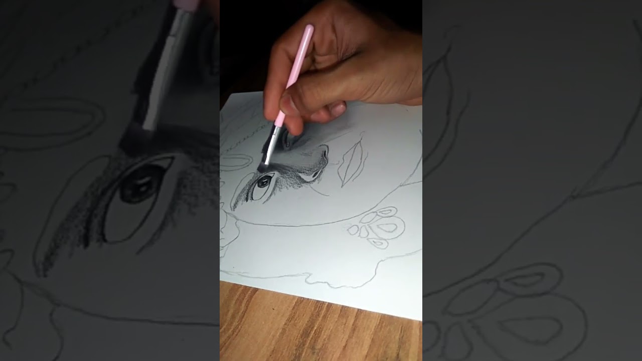 Krishna realistic drawing for charcoal / part 1 / #shorts #short #youtubeshorts #drawing
