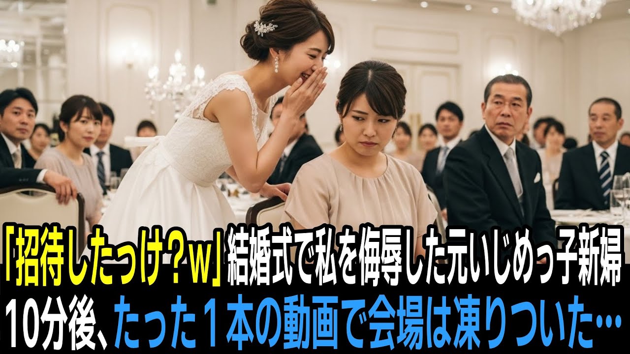 「招待したっけ？w」結婚式で私を侮辱した元いじめっ子の新婦。10分後、流れた1本の動画で会場は凍りつく…