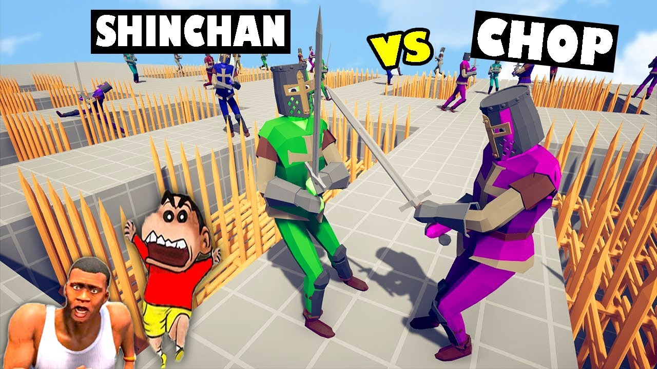 TRIBAL TEAM vs GOOD TEAM in Totally Accurate Battle Simulator with SHINCHAN CHOP FRANKLIN