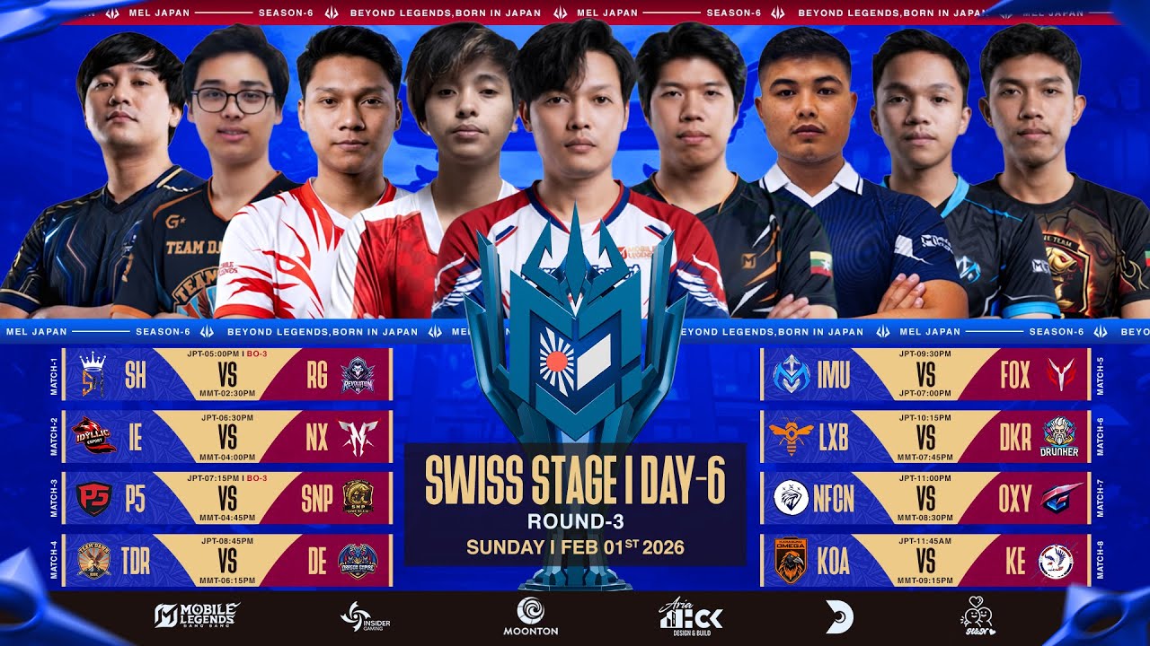 🔴 LIVE NOW: MEL Japan Season-6 | Swiss Stage Round-3 (Day-6)