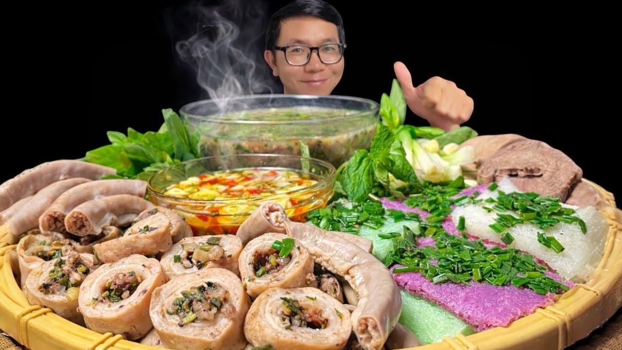 🍜 Vietnamese Offal Porridge Mukbang | Bánh Hỏi Cháo Lòng Bình Định | Quang ASMR
