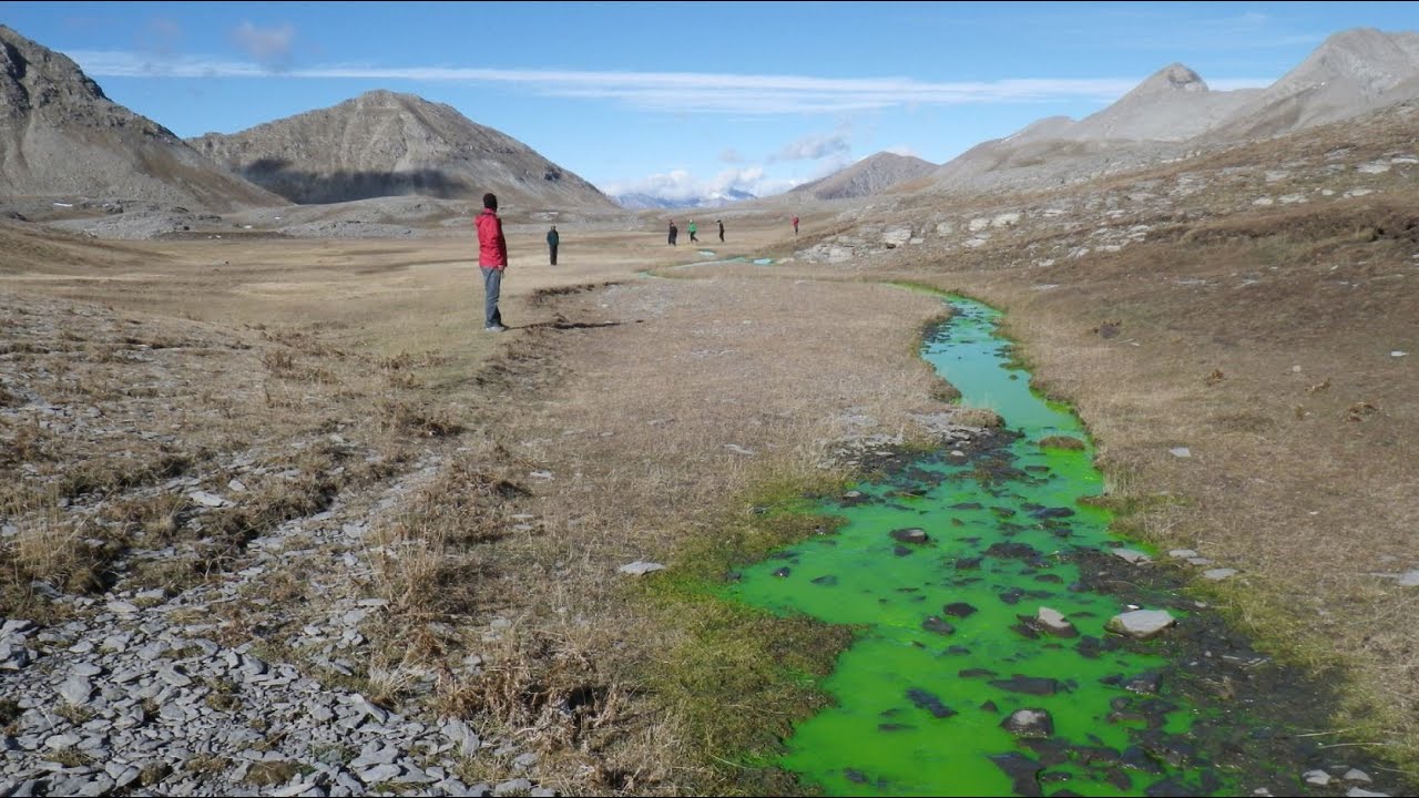 Hydrogéologie - Traçage à la fluoresceïne de la perte du lac de Lignin