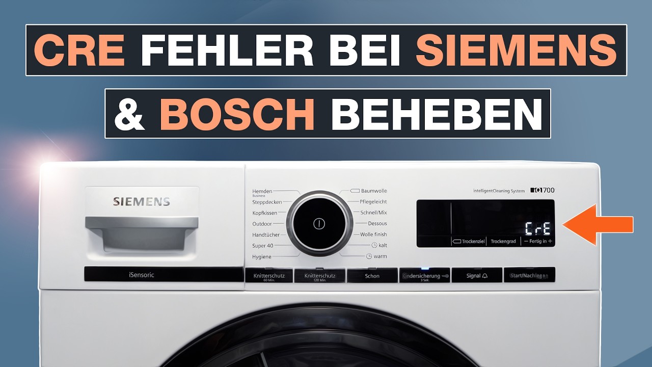 CRE am Siemens & Bosch Trockner beheben am Beispiel IQ700 🧺 CrE Fehlermeldung löschen – Testventure
