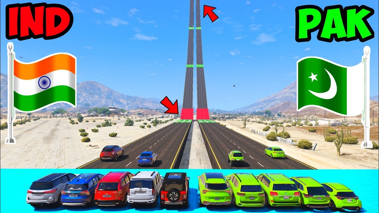 INDIA VS PAKISTAN | GTA 5 INDIAN CARS VS PAKISTAN CARS STRAIGHT CLIMBING TEST | GTA 5 GAMEPLAY 