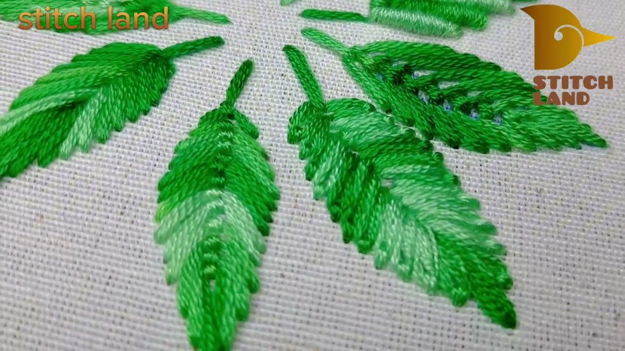 Teaching how to sew 9 practical leaves in embroidery