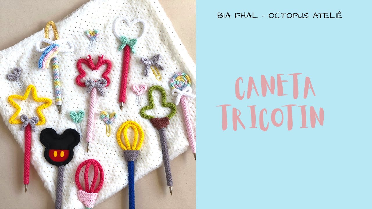 Caneta decorada com Tricotin