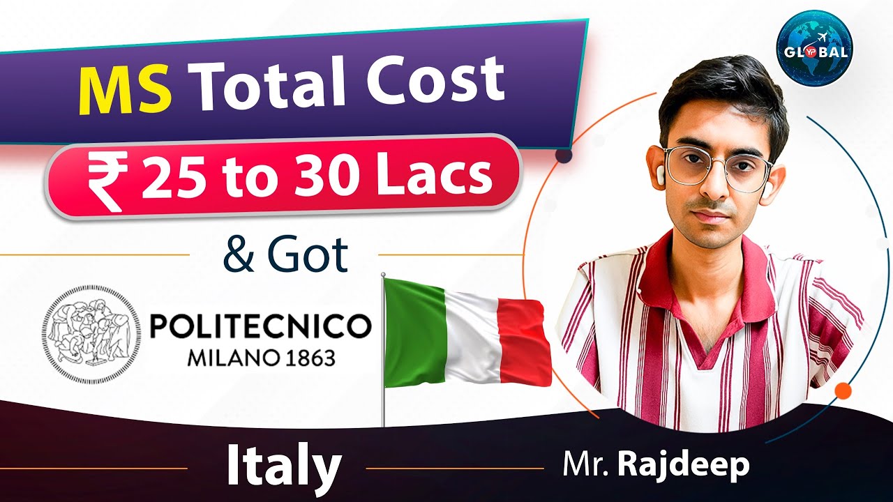 MS at Politecnico di Milano (University) Italy total cost ₹ 25-30 Lacs INR