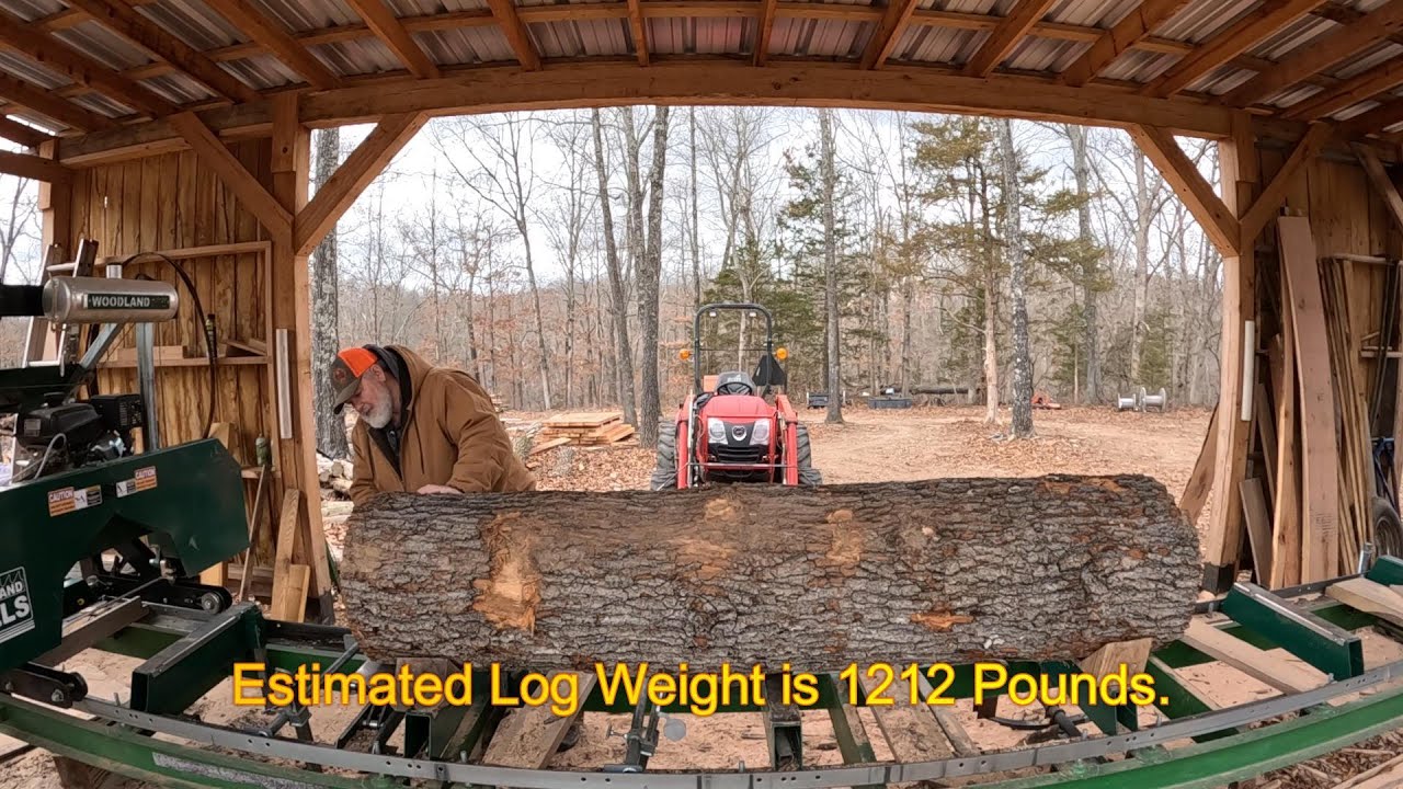Самый большой красный дуб, который я распилил на своей лесопилке Woodland Mills HM126.