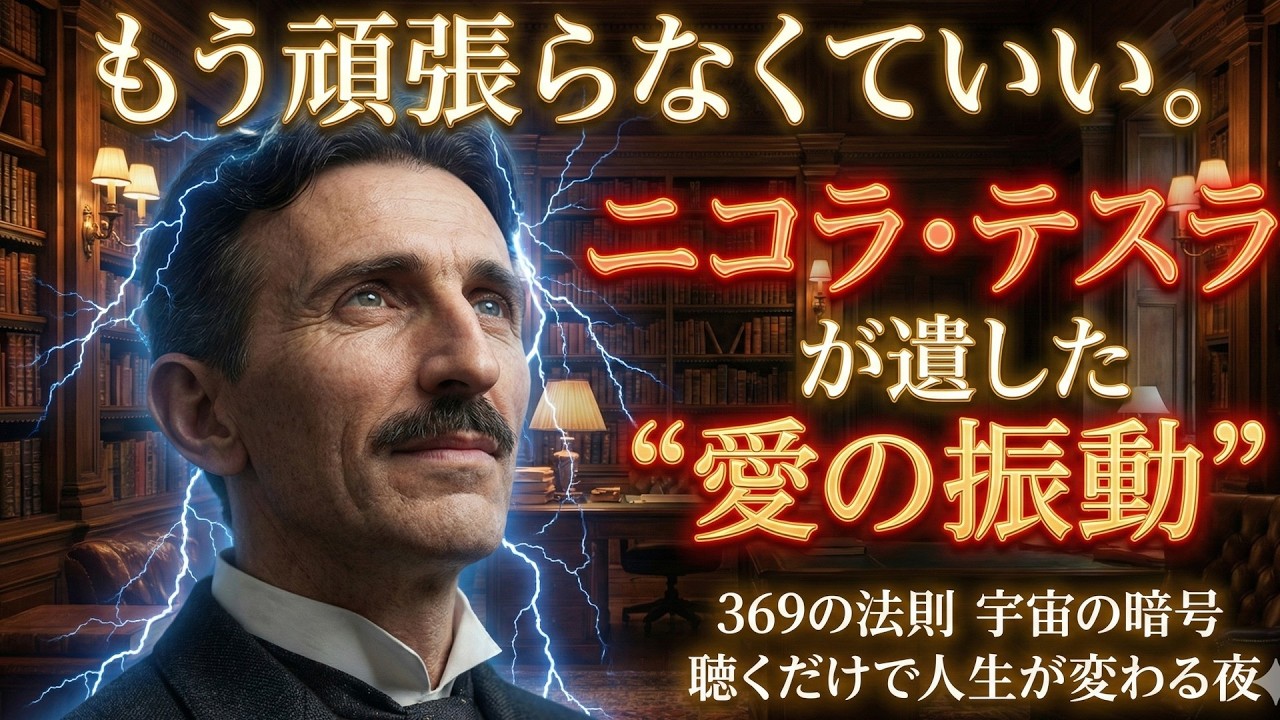 【寝ながら潜在意識を書き換える】テスラが遺した手放しの哲学!努力をやめると全てが叶う。【ニコラ・テスラ】成功哲学/369宇宙の暗号/孤独な魂への癒し/自己肯定感/瞑想/528Hz/偉人の名言