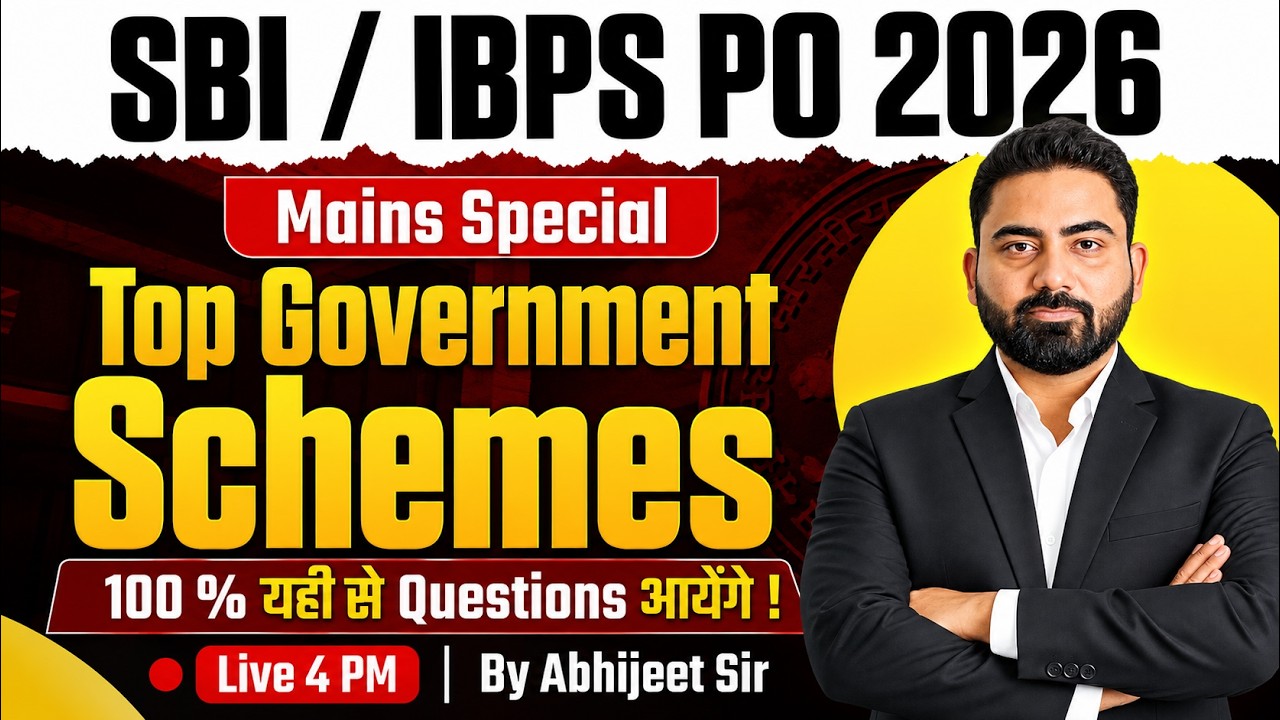 SBI PO & IBPS PO Mains Class 2026 | Top Government Schemes In One Shot | GA by Abhijeet Sir