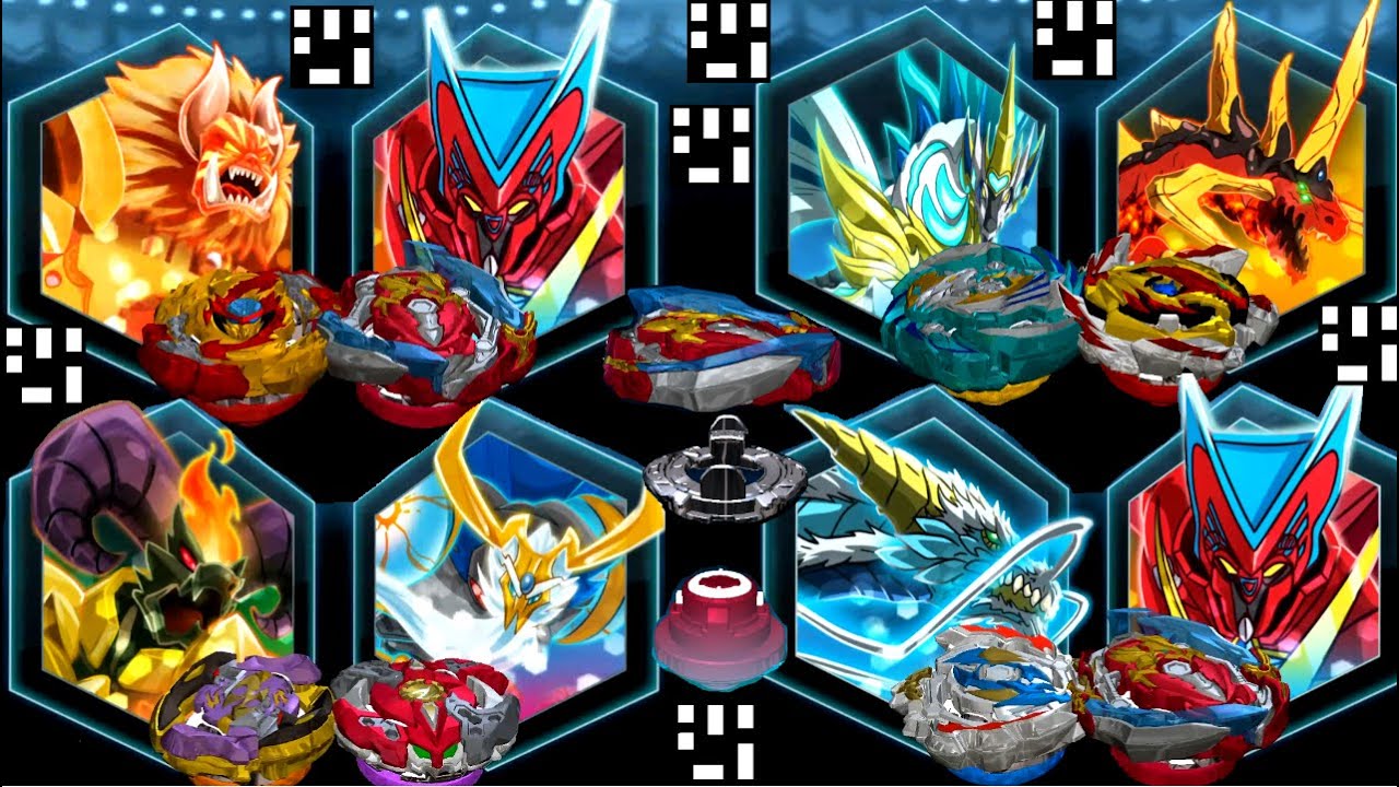 LORD SPRYZEN S5 vs UNION ACHILLES A5 vs HARMONY PEGASUS P5...QR Codes Beyblade Burst App Gameplay