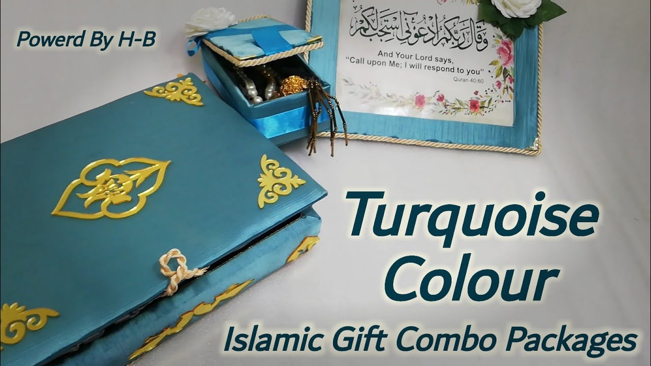 Turquoise Colour Quran With Urdu Translation|Islamic Gift Combo Packages|Nikkah Gift Hamper Idea|