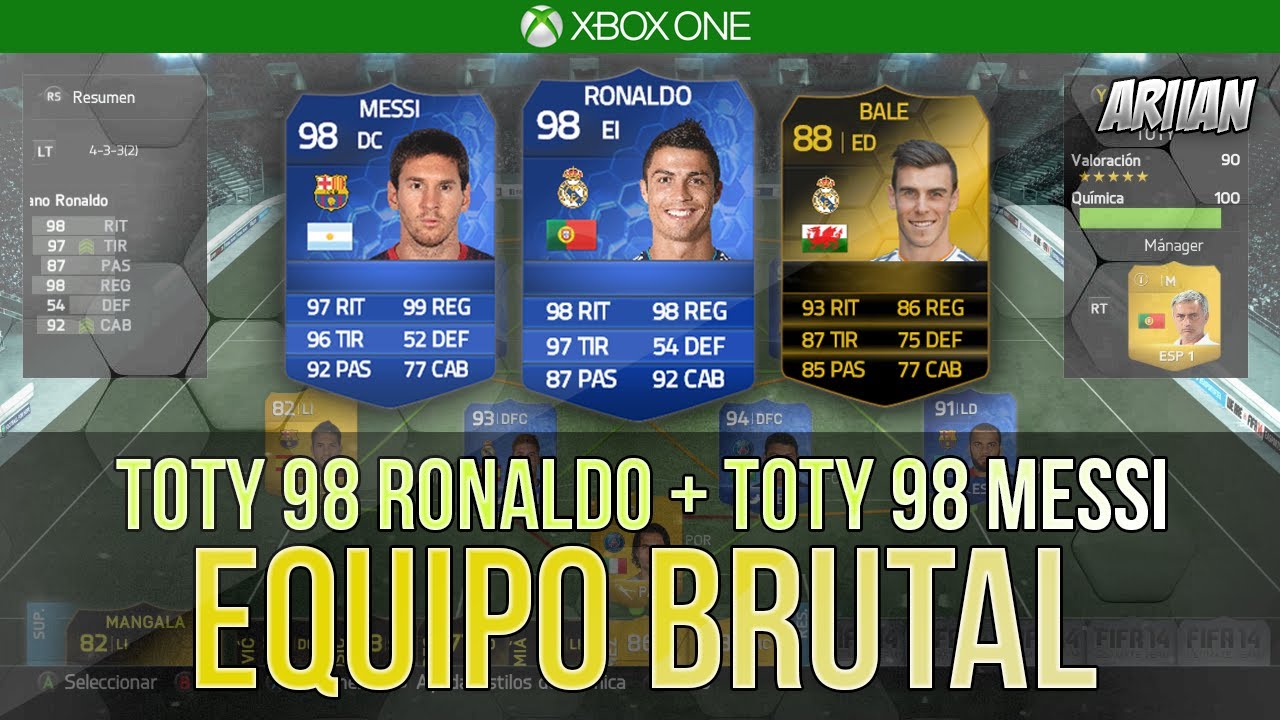 FIFA 14 | TOTY 98 Cristiano Ronaldo + TOTY 98 Messi! 7 TOTYs + 1 IF! - Equipo Brutal