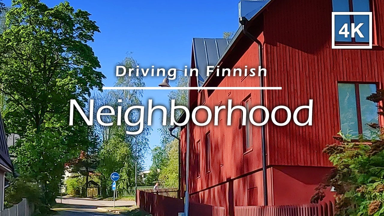 Driving in Lahti neighbourhood, Finland - 4K