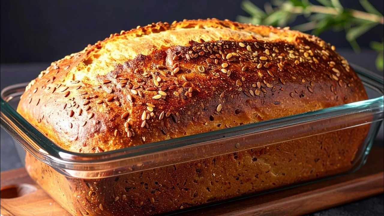 Gesund Brot in 5 Minuten! Haferflocken und Joghurt! Haferbrot ohne Mehl, ohne Zucker!