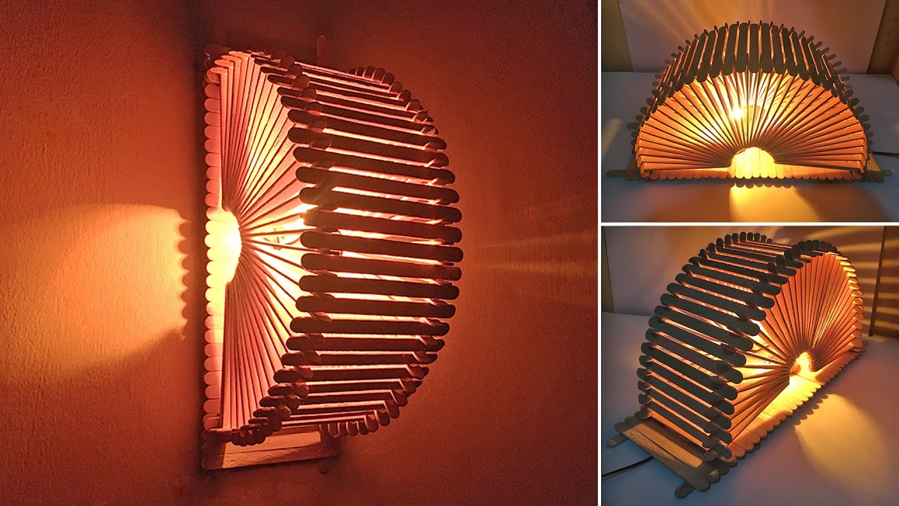 Ide kreatif membuat lampu hias dari stik es krim - diy art ideas