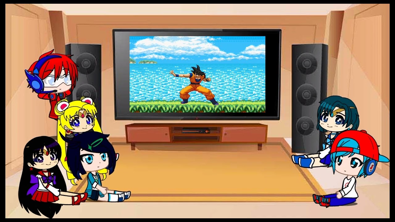 Red,Sailor moon,and Fnf react sonic vs dragon ball z of (Scoutthedog1 animations)