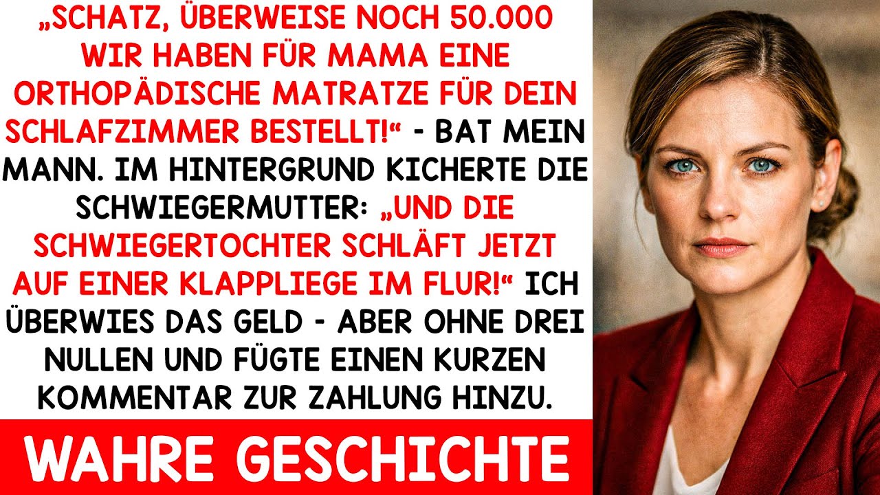 Schatz, überweise noch €500 – wir haben Mamas Matratze für dein Schlafzimmer bestellt!