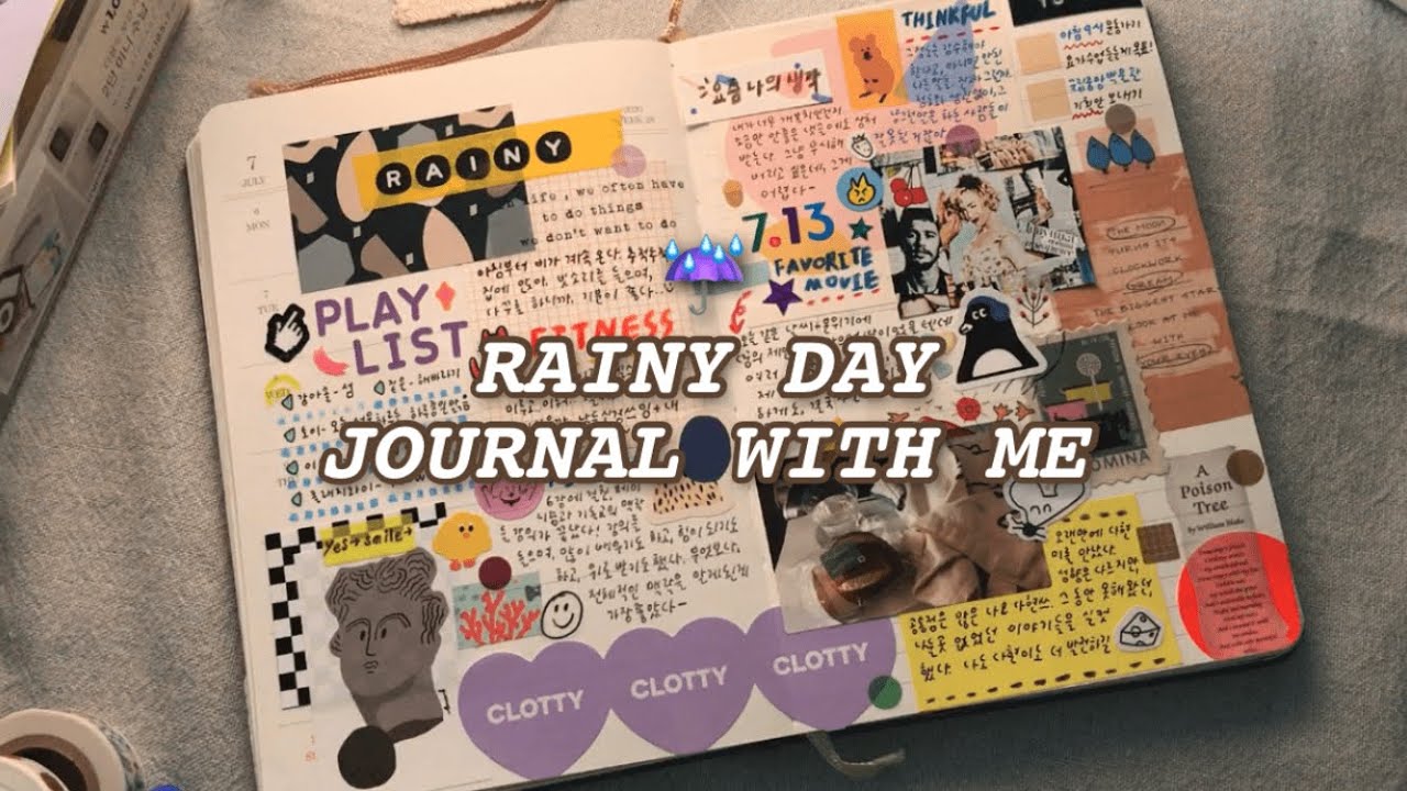 ENG비오는날☔잔잔하게 다이어리꾸미기no talking no music/다꾸asmr