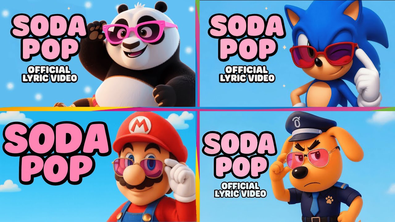SONIC THE HEDGEHOG 🆚 SHERIFF LABRADOR 🆚 KUNG FU PANDA 🆚 SUPER MARIO x SODA POP 🎶🎵 Who Is Best?