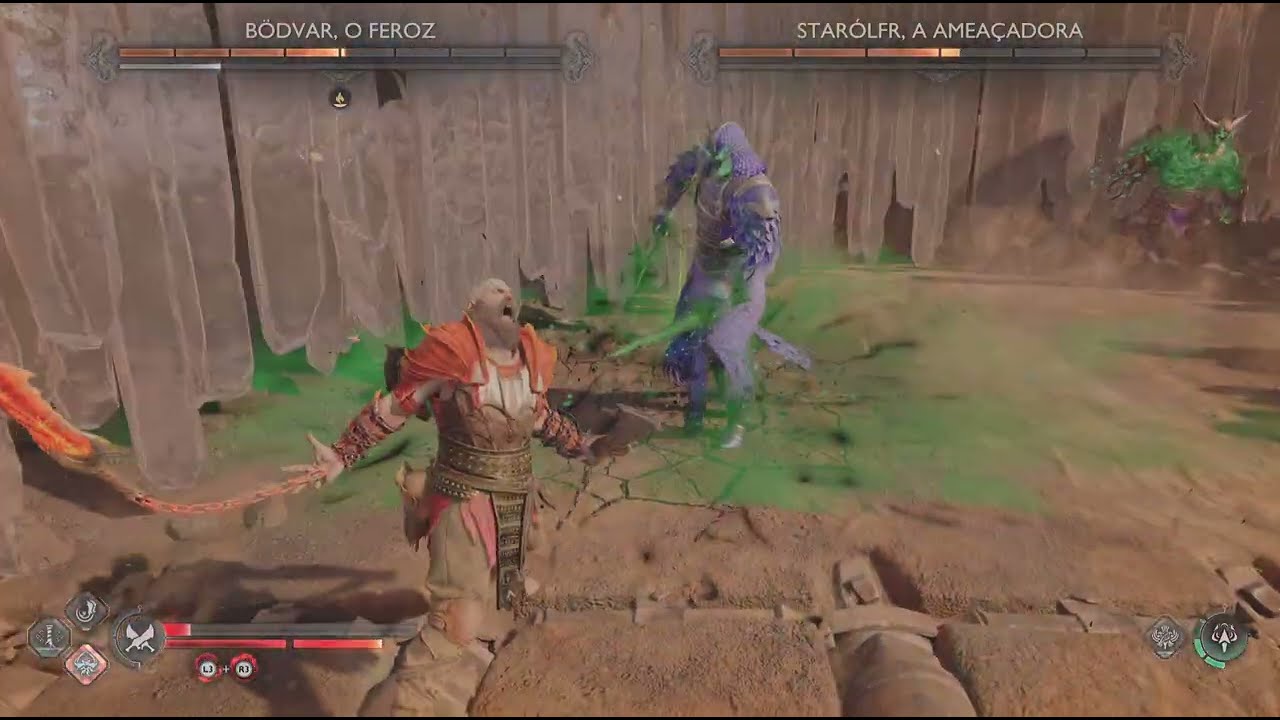 God of War Ragnarök - Derrotando Bodvar, o Feroz e Starolfr, a Ameaçadora 