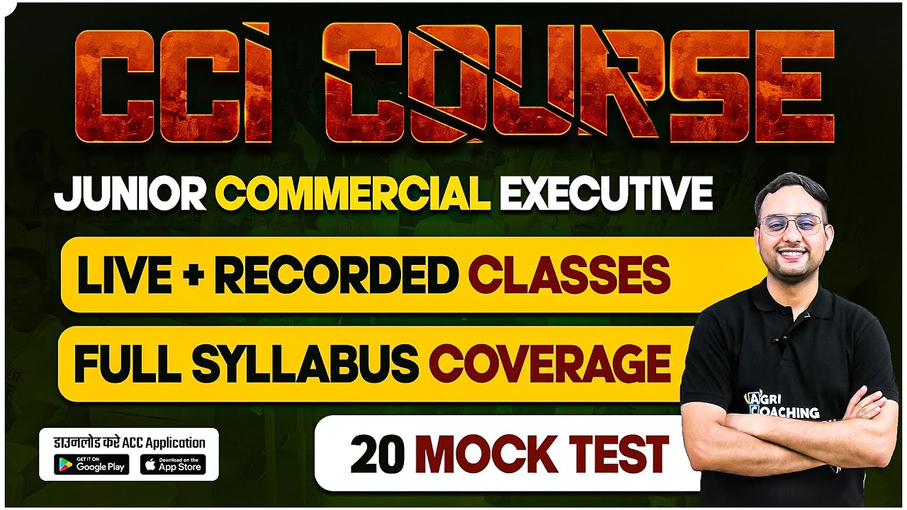 CCI Course - Junior Commercial Executive | Exam Pattern, Syllabus, 20 Mock Test | ACC | Deepak Sir