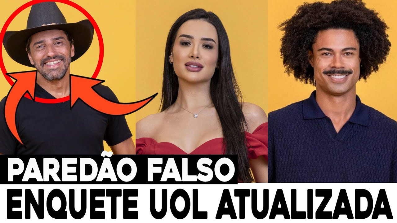 BBB 26: ENQUETE UOL ATUALIZADA DO  PAREDÃO FALSO RESULTADO COWBBY BRENO OU JORDANA