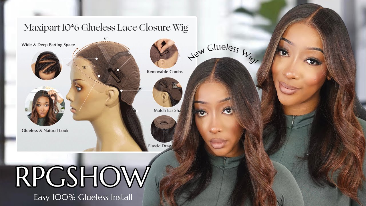 NEW MAXIPART 10*6 CLOSURE 100% GLUELESS WIG WITH DRAWSTRING! ✨ | FT. RPGSHOW