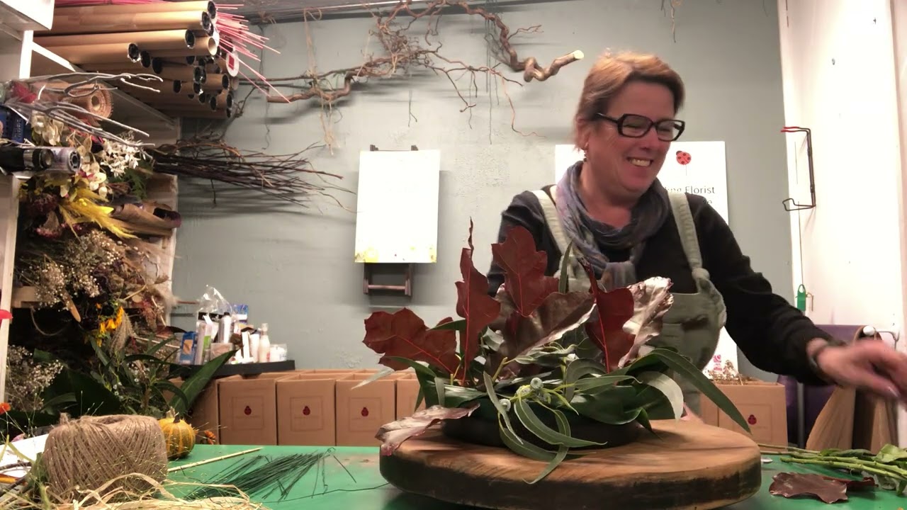 Learn How To Make An Autumn Door Wreath With Fresh Flowers and Mini Pumpkins